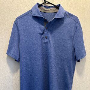 Lululemon Short Sleeve Performance Polo Shirt Blue Athleisure Golf Size S